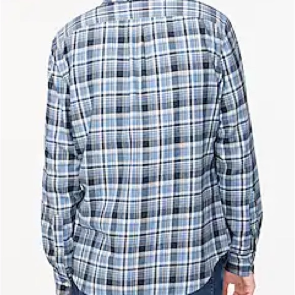 J. Crew Casual Flannel Blue and White Button Down Shirt - Picture 5 of 5